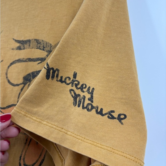 Disney Men's Mustard Graphic Tee Mickey & Donald | Large - Picture 5 of 8
